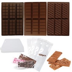 14 X HMGES 18 CAVITIES CHOCOLATE BAR MOULD WITH 100PCS BAGS&1 SCRAPER,THICK SILICONE CHOCOLATE BAR MOLD DEEP FOR STUFFED BAR,MOLD FOR FILLING KNAFEH PISTACHIO CHOCOLATE BAR - TOTAL RRP £154: LOCATION