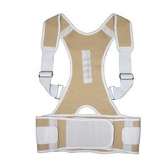 18 X SHOULDER BACK POSTURE SUPPORT BRACE - NON RESTRICTING FULLY ADJUSTABLE, COMFORTABLE & EASY TO WEAR FOR MEN AND WOMEN (BEIGE, S) - TOTAL RRP £198: LOCATION - D