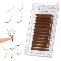 QUANTITY OF ANNAFRIS EASY FAN COLORED EYELASH EXTENSION BROWN 0.10 LU 8-15MM MIX COLORFUL VOLUME LASH RUSSIAN EASY FAN LASHES SELF FANNING PROFESSIONAL(EASYFAN BROWN,0.10 LU MIX) - TOTAL RRP £360: LO