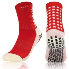 QUANTITY OF LU ZHEN KIDS FOOTBALL SOCKS, RED GRIP SOCKS BREATHABLE BOYS GIRLS NONSLIP SOCCER FOOTBALL GRIP SOCKS SPORT TRAINING RUGBY HOCKEY SOCKS FOR CHILDREN TEENAGERS, 5 YEARS - TOTAL RRP £314: LO