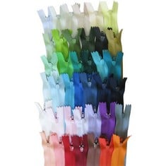 9 X E-GOAL 39 COLOR 60CM TAILOR SEWING NYLON COIL CLOSED END ZIPPERS - TOTAL RRP £103: LOCATION - E