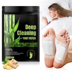 QUANTITY OF BODY DETOX FOOT PATCHES, 10PCS DETOX FOOT PADS TO REMOVE TOXINS CLEAN BODY & DEEP SLEEP, 100% NATURAL DEEP CLEANSING FOOT PADS WITH BAMBOO VINEGAR AND GINGER POWDER FOR BODY DETOX & BLOOD