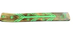 QUANTITY OF HOME ADORABLE INCENSE STAND WOODEN ASH CATCHER WITH BRASS STARS INCENSE STICK HOLDER (GREEN) - TOTAL RRP £144: LOCATION - E