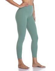 16 X COLORFUL KOALA WOMEN'S HIGH WAISTED TUMMY CONTROL WORKOUT LEGGINGS 7/8 LENGTH ULTRA SOFT YOGA PANTS 25" (S, SMOKY GREEN) - TOTAL RRP £200: LOCATION - F