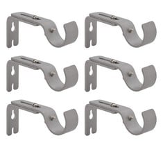 21 X ADDGRACE ADJUSTABLE CURTAIN ROD BRACKET, FITS UP TO 1 INCH CURTAIN ROD, SET OF 6, STURDY EXTENDABLE CURTAIN ROD HOLDER, METAL SINGLE ROD BRACKET FOR WALL (BLACK) - TOTAL RRP £235: LOCATION - G