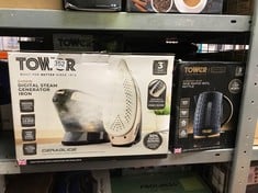 QUANTITY OF KITCHEN & APPLIANCES ITEMS TO INCLUDE TOWER T22024GLD CERAGLIDE STEAM GENERATOR, 4.5 BAR PRESSURE, 135G/MIN CONTINUOUS STEAM 2400W, 1.5L, CHAMPAGNE GOLD & BLACK: LOCATION - C