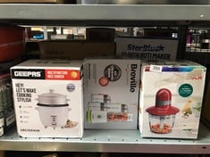 QUANTITY OF KITCHEN & APPLIANCES ITEMS TO INCLUDE BREVILLE BLEND ACTIVE PERSONAL BLENDER & SMOOTHIE MAKER | 350W | FAMILY PACK | 4 PORTABLE BLEND ACTIVE BOTTLES (300ML | 600ML) | LEAK PROOF LIDS | WH