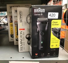 QUANTITY OF ITEMS TO INCLUDE BRAUN SERIES 3 ELECTRIC SHAVER FOR MEN WITH PRECISION BEARD TRIMMER, ELECTRIC RAZOR FOR MEN, UK 2 PIN PLUG, 300, BLACK RAZOR: LOCATION - D