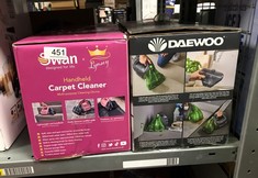 QUANTITY OF KITCHEN & APPLIANCES ITEMS TO INCLUDE SWAN X LYNSEY SC18410QOCN HANDHELD CARPET CLEANER WITH 300ML CLEAN WATER TANK, 200ML DIRTY WATER TANK, 2-4 BAR WATER SPRAY PRESSURE, 150ML PER MINUTE