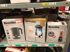 QUANTITY OF KITCHEN & APPLIANCES ITEMS TO INCLUDE BREVILLE HIGH GLOSS ELECTRIC KETTLE | 1.7L | 3KW FAST BOIL | GREY & STAINLESS STEEL [VKT154]: LOCATION - E