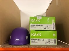 QUANTITY OF SPORTS & EXERCISE ITEMS TO INCLUDE KASK SUPERPLASMA AQ PROTECTIVE HELMET LIGHT GREEN | WORK SAFETY HELMET | CONSTRUCTION SITE HELMET | ROTARY WHEEL | EN397: LOCATION - A