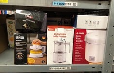 QUANTITY OF KITCHEN & APPLIANCES ITEMS TO INCLUDE JUDGE SMALL ELECTRIC RICE COOKER - FULLY AUTOMATIC, FOR 2 SERVINGS, REMOVABLE NON-STICK RICE POT, MEASURING CUP & LADLE, PFOA FREE, KEEP WARM FUNCTIO