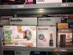 QUANTITY OF ITEMS TO INCLUDE BREVILLE BLEND ACTIVE PERSONAL BLENDER & SMOOTHIE MAKER | 350W | 1 PORTABLE BLEND ACTIVE BOTTLE (600ML) | LEAK PROOF LID | BLACK & GOLD [VBL251]: LOCATION - G