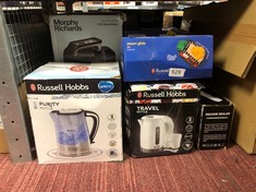 QUANTITY OF KITCHEN & APPLIANCES ITEMS TO INCLUDE RUSSELL HOBBS 22851 BRITA FILTER PURITY ELECTRIC KETTLE, ILLUMINATING FILTER KETTLE WITH BRITA MAXTRA+ CARTRIDGE INCLUDED, 3000 W, 1.5 LITRE, PLASTIC