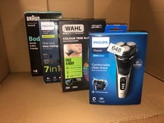 QUANTITY OF ITEMS TO INCLUDE PHILIPS ELECTRIC SHAVER 3000 SERIES - WET & DRY ELECTRIC SHAVER FOR MEN WITH SKINPROTECT TECHNOLOGY IN SPACE GREY, POP-UP BEARD TRIMMER, CORDLESS SHAVER WITH TRAVEL POUCH