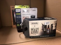 QUANTITY OF ITEMS TO INCLUDE WAHL HAIR CLIPPER & TRIMMER COMPLETE GROOMING SET, HAIR CLIPPER GIFT SET, CORDED HEAD SHAVER, BEARD TRIMMERS MEN, STUBBLE TRIMMER, PERSONAL TRIMMING, MALE GROOMING SET: L