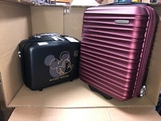 MICKY MOUSE SMALL BLACK CASE + SMALL CARRY ON CASE HARDSHELL PINK : LOCATION - H