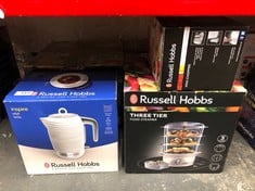 QUANTITY OF KITCHEN & APPLIANCES ITEMS TO INCLUDE RUSSELL HOBBS FOOD COLLECTION ELECTRIC MINI CHOPPER, DICES & PUREES FRUIT & VEGETABLES - RECIPES INCLUDED, 500ML, REMOVABLE DISHWASHER-SAFE BOWL, LID