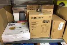 QUANTITY OF KITCHEN & APPLIANCES ITEMS TO INCLUDE BELACO ELECTRIC KETTLE, STAINLESS STEEL HOUSING 1.7L FAST BOIL CORDLESS 360° ROTATION REMOVABLE WATER FILTER 1800-2200W AUTO SHUT-OFF & BOIL-DRY PROT