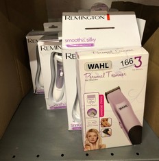 QUANTITY OF HEALTH & BEAUTY ITEMS TO INCLUDE WAHL TRIMMER FOR WOMEN, LADIES SHAVERS, FEMALE HAIR REMOVAL METHODS, BIKINI TRIMMING AND STYLING, BATTERY OPERATED, PERSONAL GROOMING KIT, PINK: LOCATION