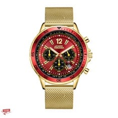 VICKERS ARMSTRONG LIMITED EDITION HAND ASSEMBLED CHOPPER IN GOLD RED WATCH SKU:VA0092 RRP £520: LOCATION - TOP 50 RACK