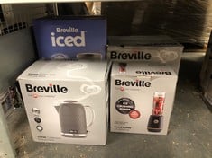 QUANTITY OF KITCHEN & APPLIANCES ITEMS TO INCLUDE BREVILLE CURVE ELECTRIC KETTLE , 1.7 LITRE , 3KW FAST BOIL , GREY & CHROME [VKT227]: LOCATION - A