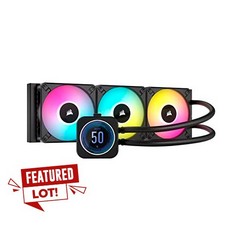 CORSAIR ICUE H150I ELITE LCD XT LIQUID CPU COOLER - IPS LCD SCREEN - THREE AF120 RGB ELITE FANS - 360MM RADIATOR - FITS INTEL® LGA 1700, AMD® AM5, AND MORE - INCLUDED ICUE COMMANDER CORE - BLACK. - S