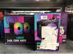 QUANTITY OF TECH & GAMING ITEMS TO INCLUDE COOLER MASTER HYPER 212 RGB BLACK EDITION CPU AIR COOLER WITH LGA 1700 BRACKET - 4 CONTINUOUS DIRECT CONTACT HEAT PIPES WITH FINS, SF120R RGB FAN, OPTIONAL