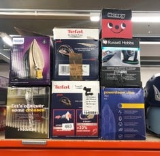 QUANTITY OF KITCHEN & APPLIANCES ITEMS TO INCLUDE TEFAL ULTIMATE PURE STEAM IRON, 260G/MIN STEAM BOOST, 350ML WATER TANK, 3M POWER CORD, 3100W, BLACK AND ROSE GOLD, FV 9845:: LOCATION - C