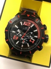 INVICTA WATCH BLACK AND RED DIALS RUBBER STRAP : LOCATION - C