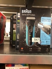 QUANTITY OF HEALTH & BEAUTY ITEMS TO INCLUDE BRAUN SERIES 3 PROSKIN ELECTRIC SHAVER, ELECTRIC RAZOR FOR MEN WITH PRECISION HEAD, CORDLESS, WET & DRY, 2 PIN BATHROOM PLUG, 3010S, BLACK/BLUE RAZOR: LOC