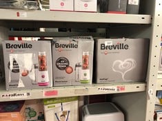 QUANTITY OF KITCHEN & APPLIANCES ITEMS TO INCLUDE BREVILLE BLEND ACTIVE PERSONAL BLENDER & SMOOTHIE MAKER | 350W | 2 PORTABLE BLEND ACTIVE BOTTLES (600ML) | LEAK PROOF LIDS | WHITE & PINK [VBL248]: L