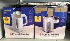 QUANTITY OF KITCHEN & APPLIANCES ITEMS TO INCLUDE RUSSELL HOBBS BRUSHED STAINLESS STEEL ELECTRIC 1.7L CORDLESS KETTLE (QUIET & FAST BOIL 3KW, REMOVABLE WASHABLE ANTI-SCALE FILTER, PUSH BUTTON LID, PE