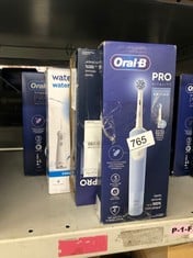 QUANTITY OF HEALTH & BEAUTY ITEMS TO INCLUDE ORAL-B VITALITY PRO ELECTRIC TOOTHBRUSHES ADULTS, 1 HANDLE, 2 TOOTHBRUSH HEADS, 3 BRUSHING MODES INCLUDING SENSITIVE PLUS, 2 PIN UK PLUG, BLUE: LOCATION -