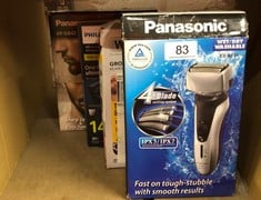 QUANTITY OF HEALTH & BEAUTY ITEMS TO INCLUDE PANASONIC ES-RF31 PREMIUM WET AND DRY 4-BLADE ELECTRIC SHAVER FOR MEN WITH FLEXIBLE PIVOTING HEAD, SILVER, UK 2 PIN PLUG: LOCATION - A