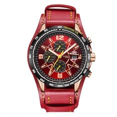 GAMAGES OF LONDON LIMITED EDITION HAND ASSEMBLED GAUGE RACER AUTOMATIC RED WATCH SKU:GA1773 RRP £710: LOCATION - TOP 50 RACK