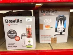 BREVILLE BLEND ACTIVE PERSONAL BLENDER & SMOOTHIE MAKER | 350W | 2 PORTABLE BLEND ACTIVE BOTTLES (600ML) | LEAK PROOF LIDS | WHITE & GREEN [VBL246].: LOCATION - A