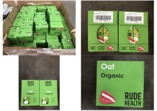 PALLET OF RUDE HEALTH ORGANIC OAT MILK BBD 04/06/25: LOCATION - MIDDLE FLOOR(COLLECTION OR OPTIONAL DELIVERY AVAILABLE)