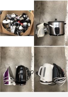 PALLET OF ASSORTED KITCHEN ITEMS TO INCLUDE RUSSELL HOBBS METALLIC BLACK KETTLE: LOCATION - REAR FLOOR(COLLECTION OR OPTIONAL DELIVERY AVAILABLE)