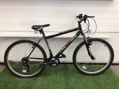 STRATOS MTN RIDGE FRONT SUSPENSION MOUNTAIN BIKE IN BLACK:: LOCATION - LEFT RACK(COLLECTION OR OPTIONAL DELIVERY AVAILABLE)