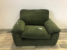 CAMDEN SNUGGLER BAND B GREEN FABRIC RRP £1299: LOCATION - RIGHT SIDE(COLLECTION OR OPTIONAL DELIVERY AVAILABLE)