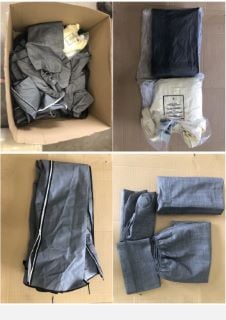 PALLET OF ASSORTED TARPS AND COVERED TO INCLUDE WATERPROOF GRILL COVER: LOCATION - MIDDLE FLOOR(COLLECTION OR OPTIONAL DELIVERY AVAILABLE)