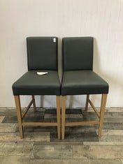 BARSTOOL SLENDER DARK GREY PAIR RRP £199: LOCATION - BOOTH(COLLECTION OR OPTIONAL DELIVERY AVAILABLE)