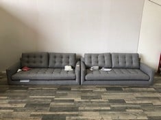 2 X DRAPER LARGE SOFA GREY FABRIC RRP £1999: LOCATION - RIGHT SIDE(COLLECTION OR OPTIONAL DELIVERY AVAILABLE)