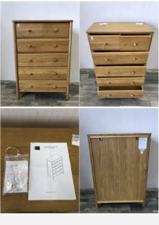 JOHN LEWIS SPINDLE 6 DRAWER CHEST OAK RRP £549: LOCATION - FRONT FLOOR (COLLECTION OR OPTIONAL DELIVERY AVAILABLE)