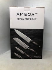 AMEGAT 15 PC KNIFE SET ID MAY BE REQUIRED - COLLECTION ONLY - LOCATION RIGHT RACK