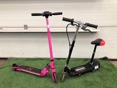 E SKOOT ELECTRIC SCOOTER + X SCOOTER IN PINK - COLLECTION ONLY - LOCATION RIGHT RACK