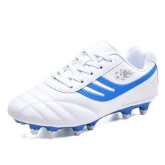 5 X LDTS UP FOOTBALL BOOTS KIDS YOUTHS ANTI-SLIP ATHLETICS TRAINING SHOES BOYS GIRLS SOCCER CLEATS SHOES BREATHABLE SNEAKERS UNISEX,WHITE,2 UK - TOTAL RRP £105: LOCATION - B RACK