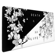 21 X SONBOLY GAMING MOUSE PAD CHERRY BLOSSOM BRANCH OVERSIZED MOUSE PAD, EXTENDED LARGE MOUSE MAT DESK PAD, STITCHED EDGES MOUSEPAD, LONG NON-SLIP RUBBER BASE MOUSE PAD (90X40CM, DEATH LIFE) - TOTAL