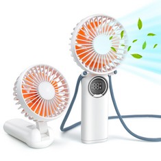 49 X ADRIANY HAND HELD FAN, PORTABLE HANDHELD USB RECHARGEABLE FANS WITH 6 SPEEDS, PERSONAL BATTERY POWERED MINI FAN FOLDABLE DESK DESKTOP FANS WITH LANYARD FOR HOME TRAVEL OFFICE OUTDOOR - TOTAL RRP